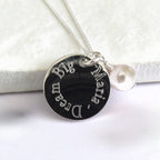 Personalised Edge Necklace & Ivory Pearl