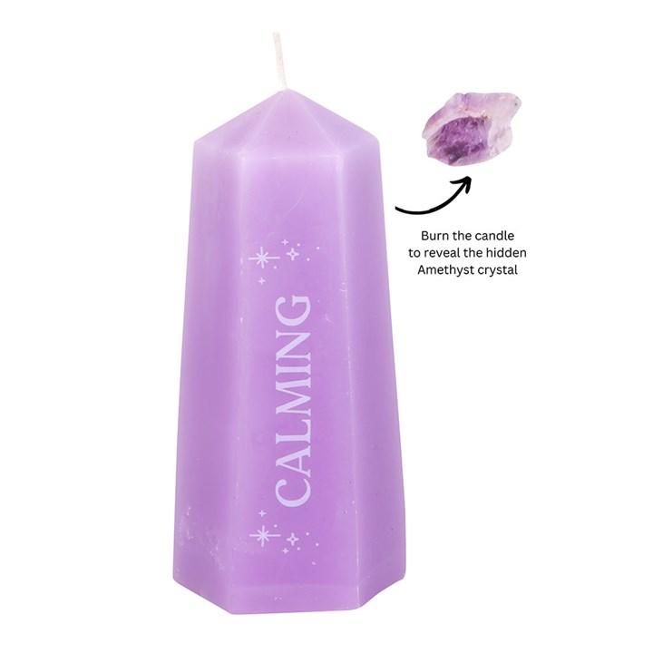 Calming Crystal Candle with Rough Amethyst | Candles