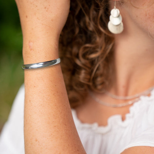 Chunky Silver Bangle for Women | Womans Bracelet | Inspired Creative Gifts