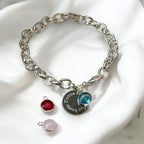 Personalised Birthstone Charm Cable Bracelet