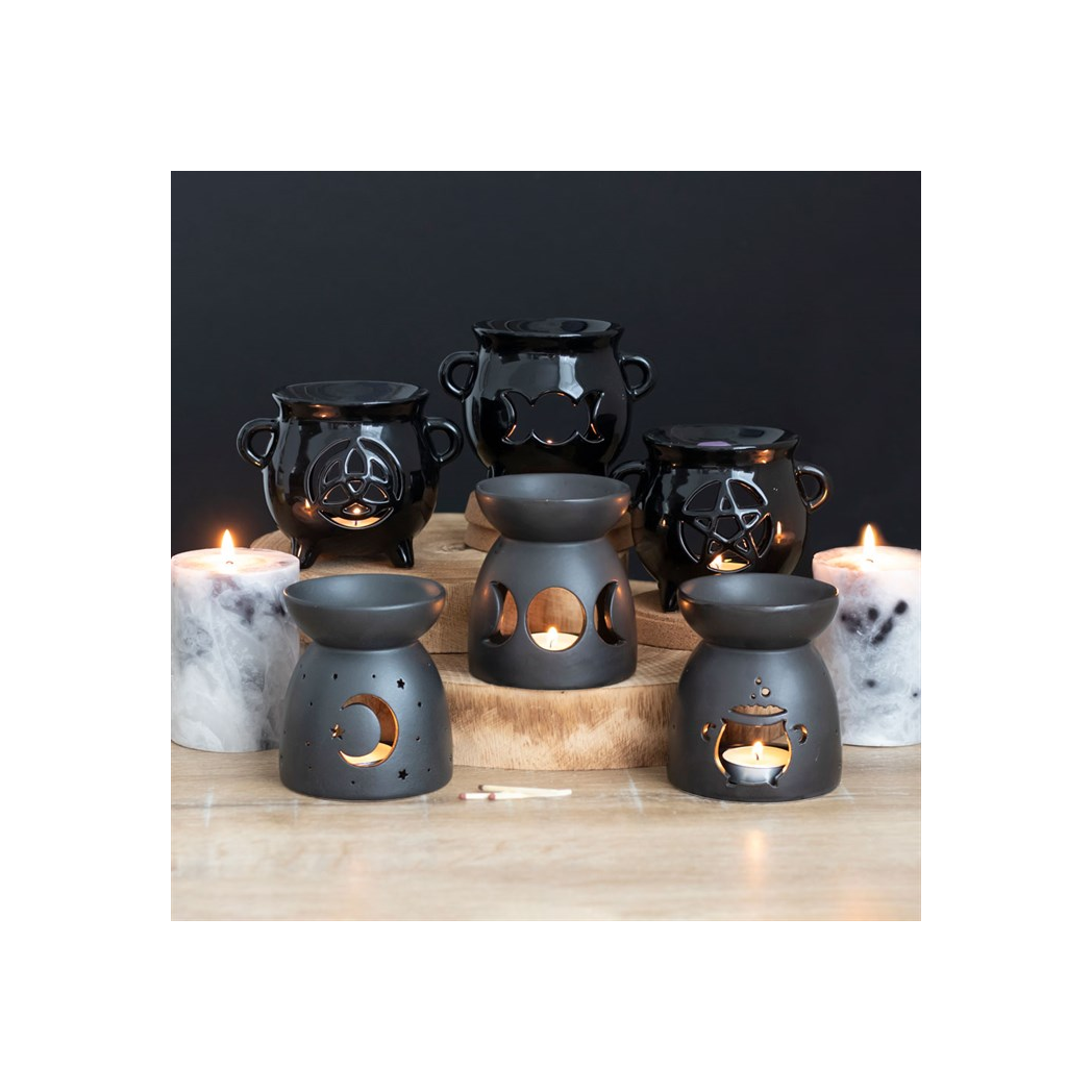 Black Triple Moon Cut Out Oil Burner