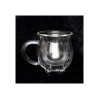 Clear Double Walled Glass Cauldron Mug