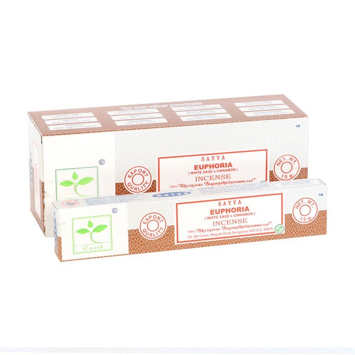 6 Packs of Euphoria Earth Incense by Satya | Inspired Creative Gifts | UK Supplier