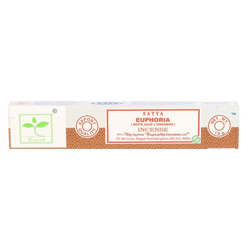 6 Packs of Euphoria Earth Incense by Satya | Inspired Creative Gifts | UK Supplier