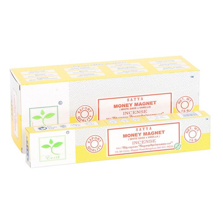 6 Packs of Money Magnet Earth Incense by Satya | Inspired Creative Gifts | UK Supplier