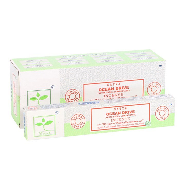 6 Packs of Ocean Drive Earth Incense by Satya | Inspired Creative Gifts | UK Supplier