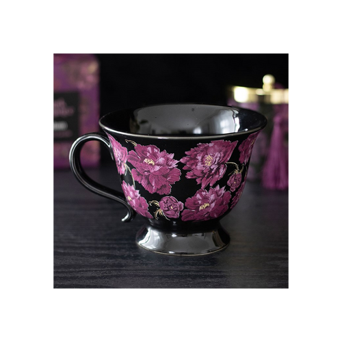 Dark Romance Floral Print Teacup | Tableware