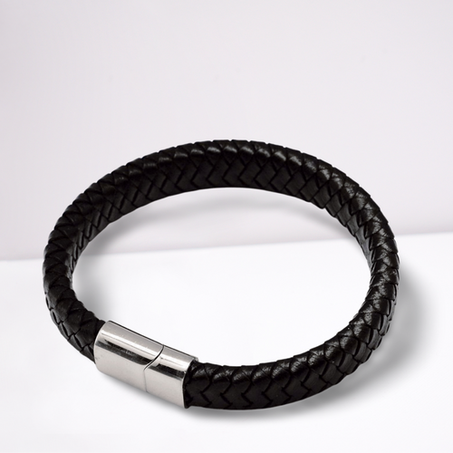 Men's Luxury Black Leather Bracelet | Mens Bracelet | Inspired Creative Gifts