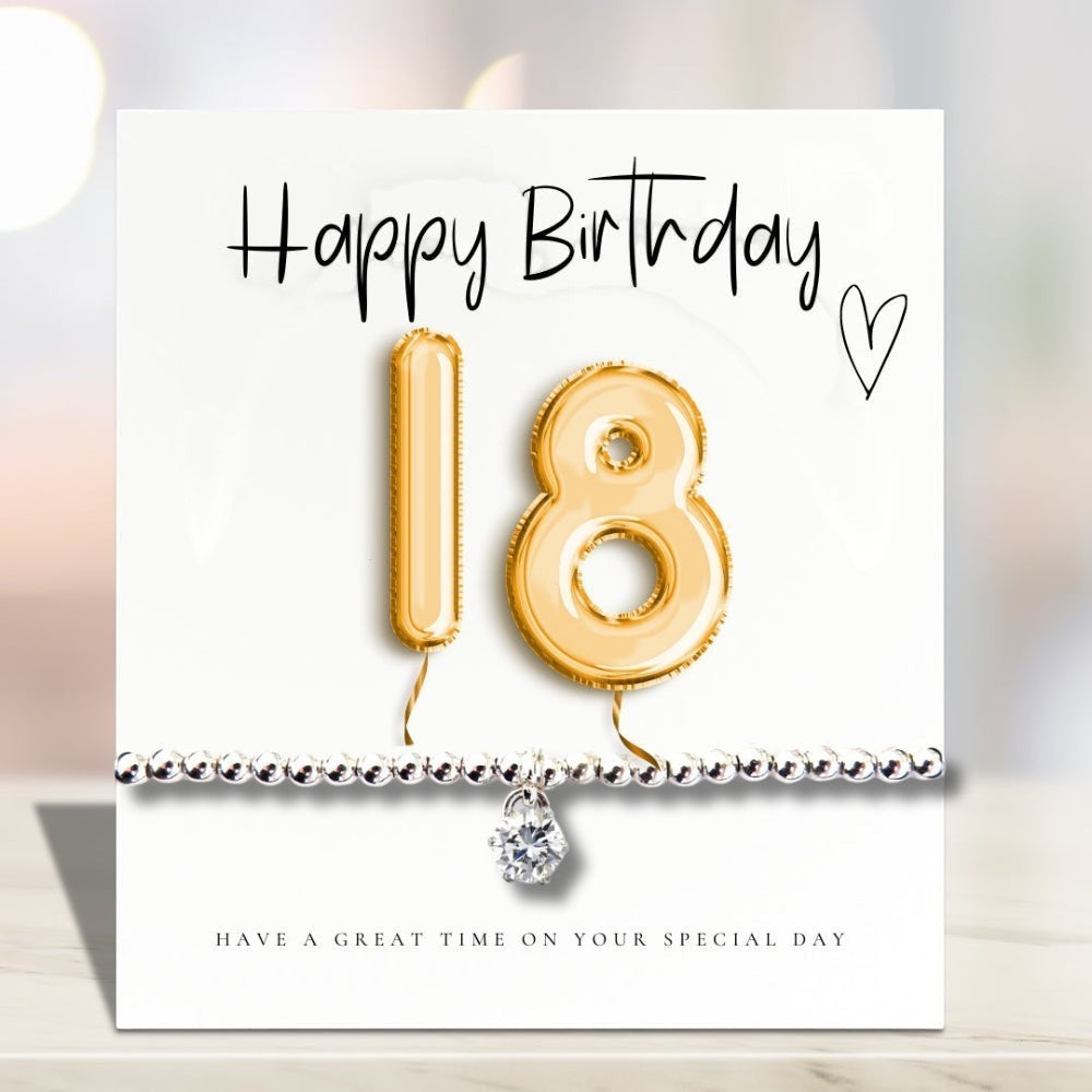 Small 18th Birthday Gold Balloon Hamper | Candle, Bracelet, Chocolates