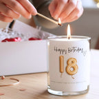 18th Birthday Gold Balloons Candle Gift Set