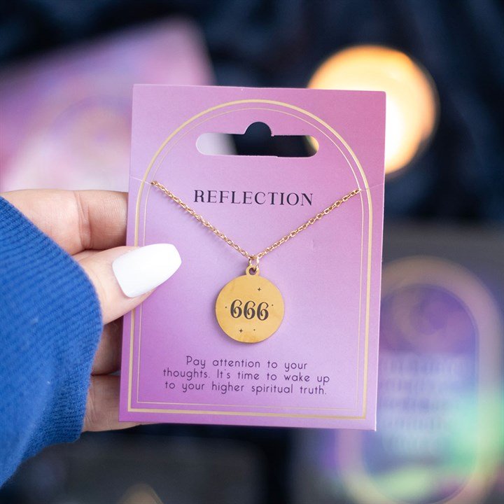 666 Angel Number Reflection Necklace | Inspired Creative Gifts | UK Supplier
