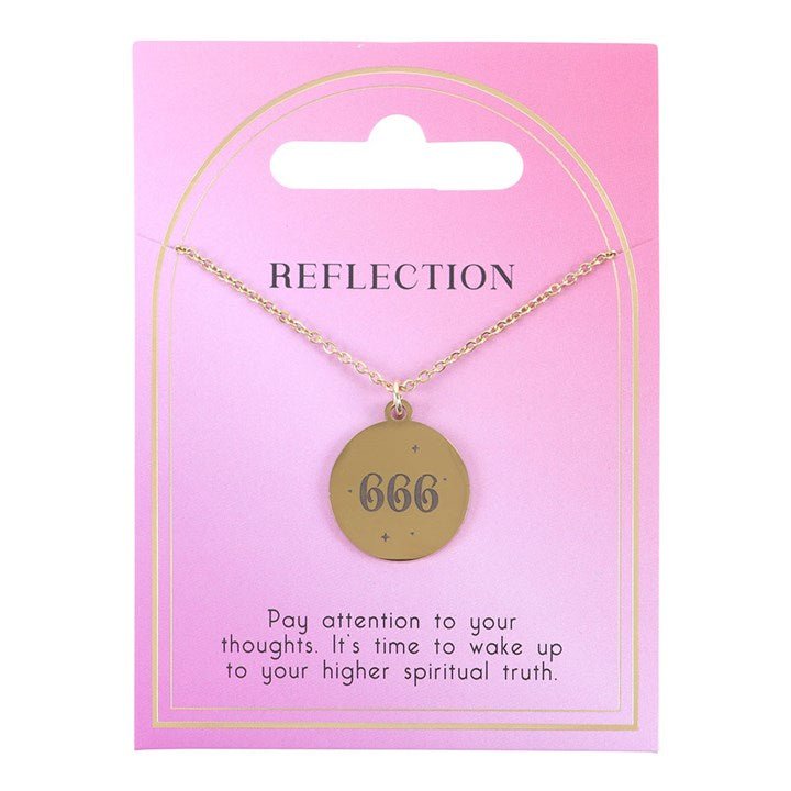 666 Angel Number Reflection Necklace | Inspired Creative Gifts | UK Supplier