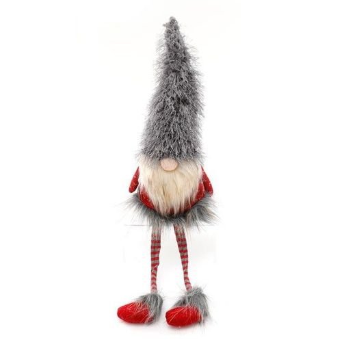 67cm Grey and Red Christmas Gonk with Dangly Legs | Inspired Creative Gifts | UK Supplier