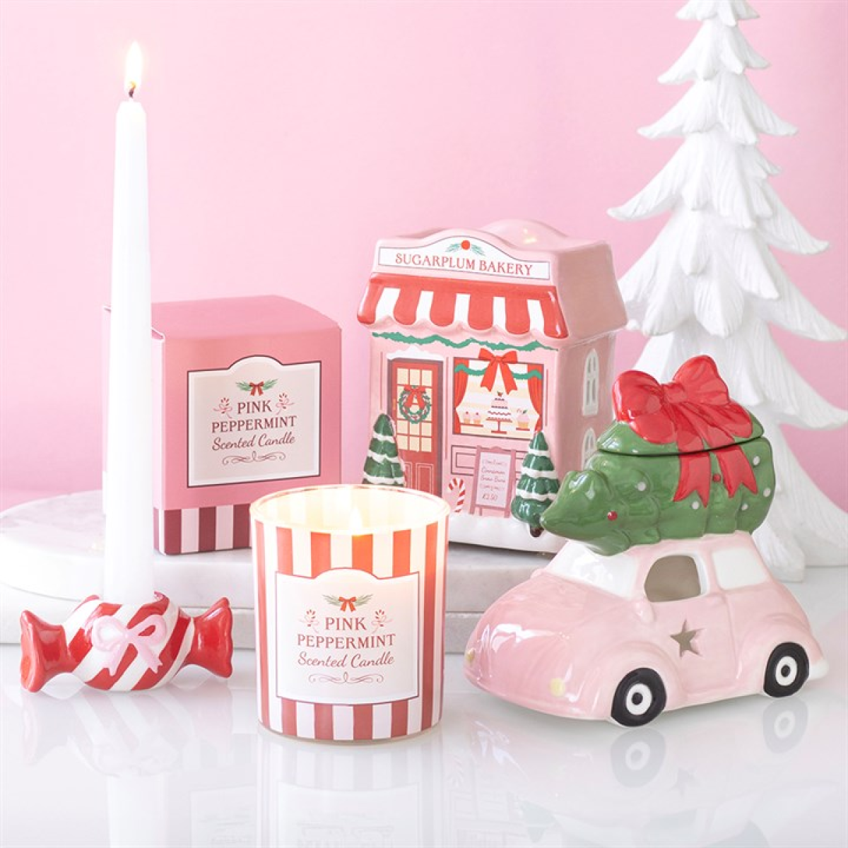 Pink Peppermint Scented Candle | Candles