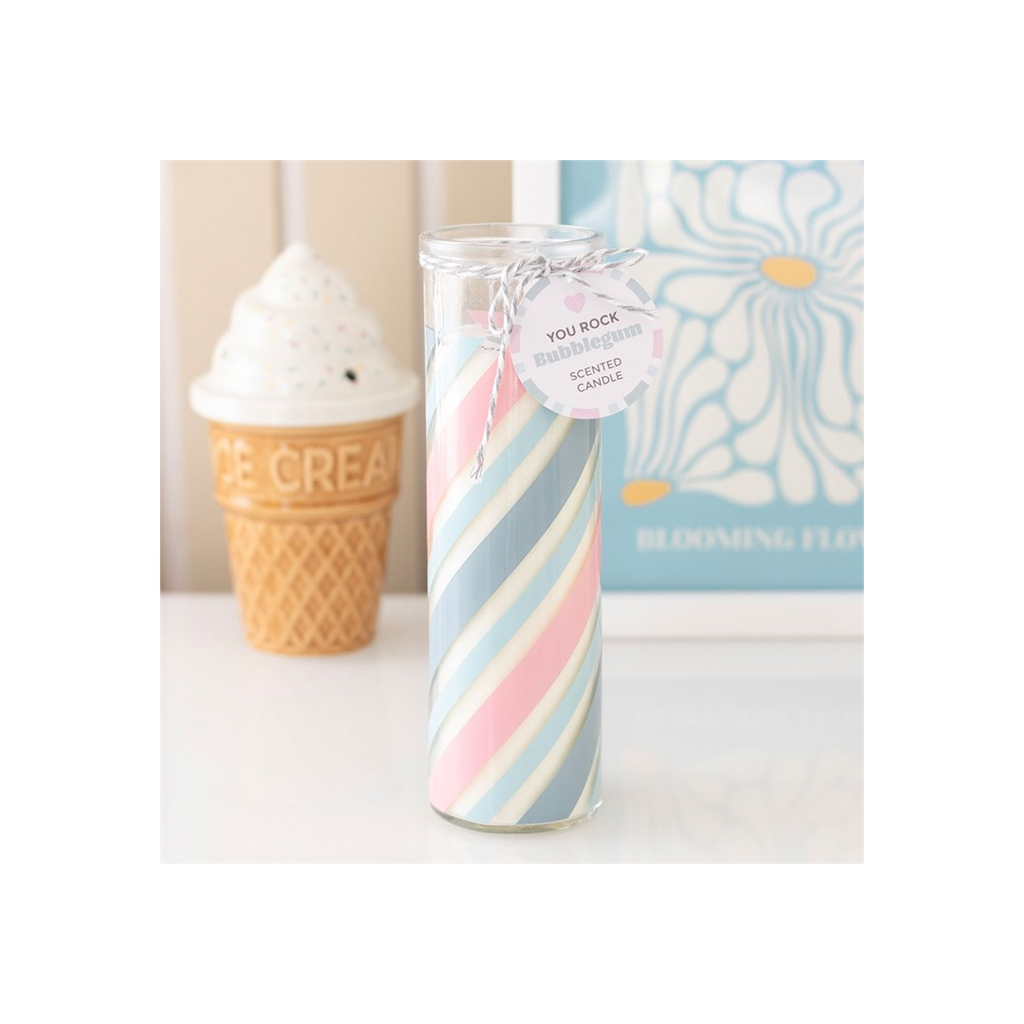 Candy Stripe Bubblegum Tube Candle | Candles
