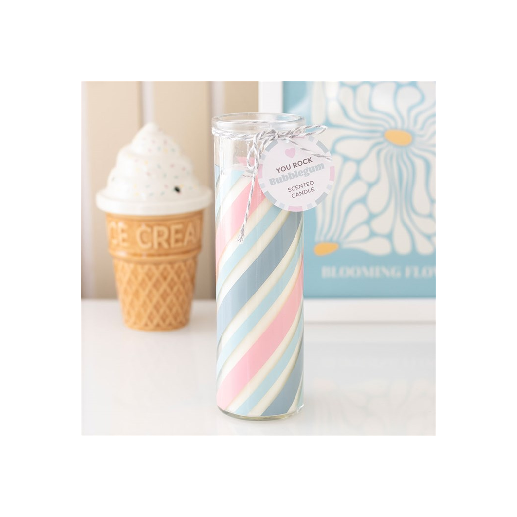 Candy Stripe Bubblegum Tube Candle | Candles