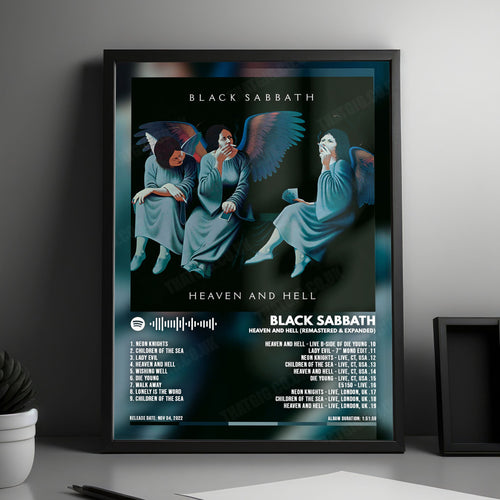 Black Sabbath "Heaven and Hell" Album Cover Poster - with Complete Tracklist | Album Cover | Inspired Creative Gifts