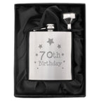 70th Birthday Hip Flask | Inspired Creative Gifts | UK Supplier