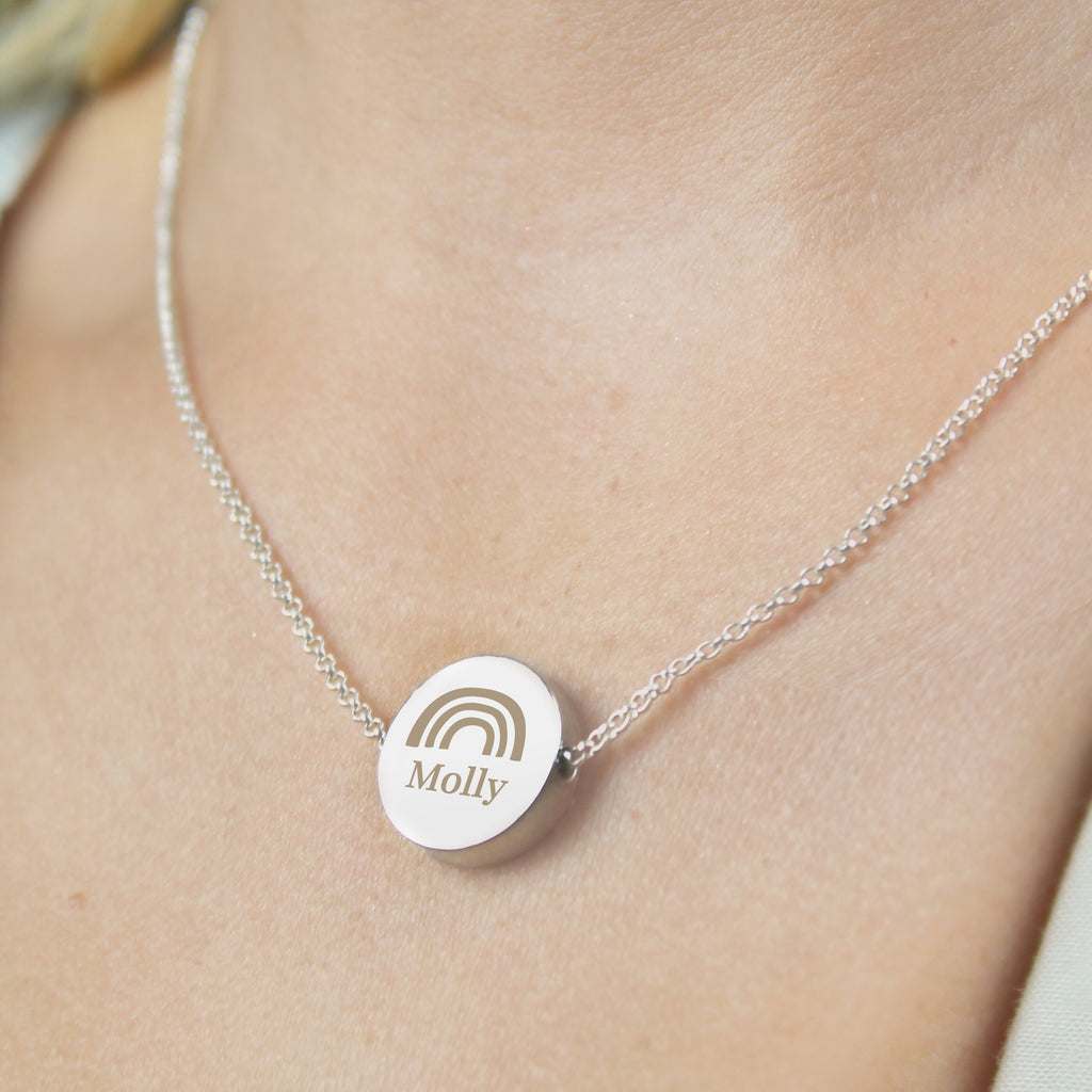 Custom Rainbow Disc Name Necklace, Personalized Name Necklace, Personalized Gifts for her, Birthday Gift for Her, Christmas Gifts - Necklace - Inspired Creative Gifts