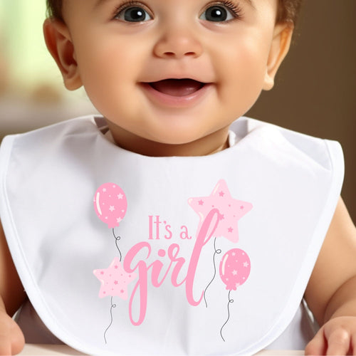 It's A Girl Pink Baby Outfit: Bib, Vest, Baby Grow | New Baby Gift