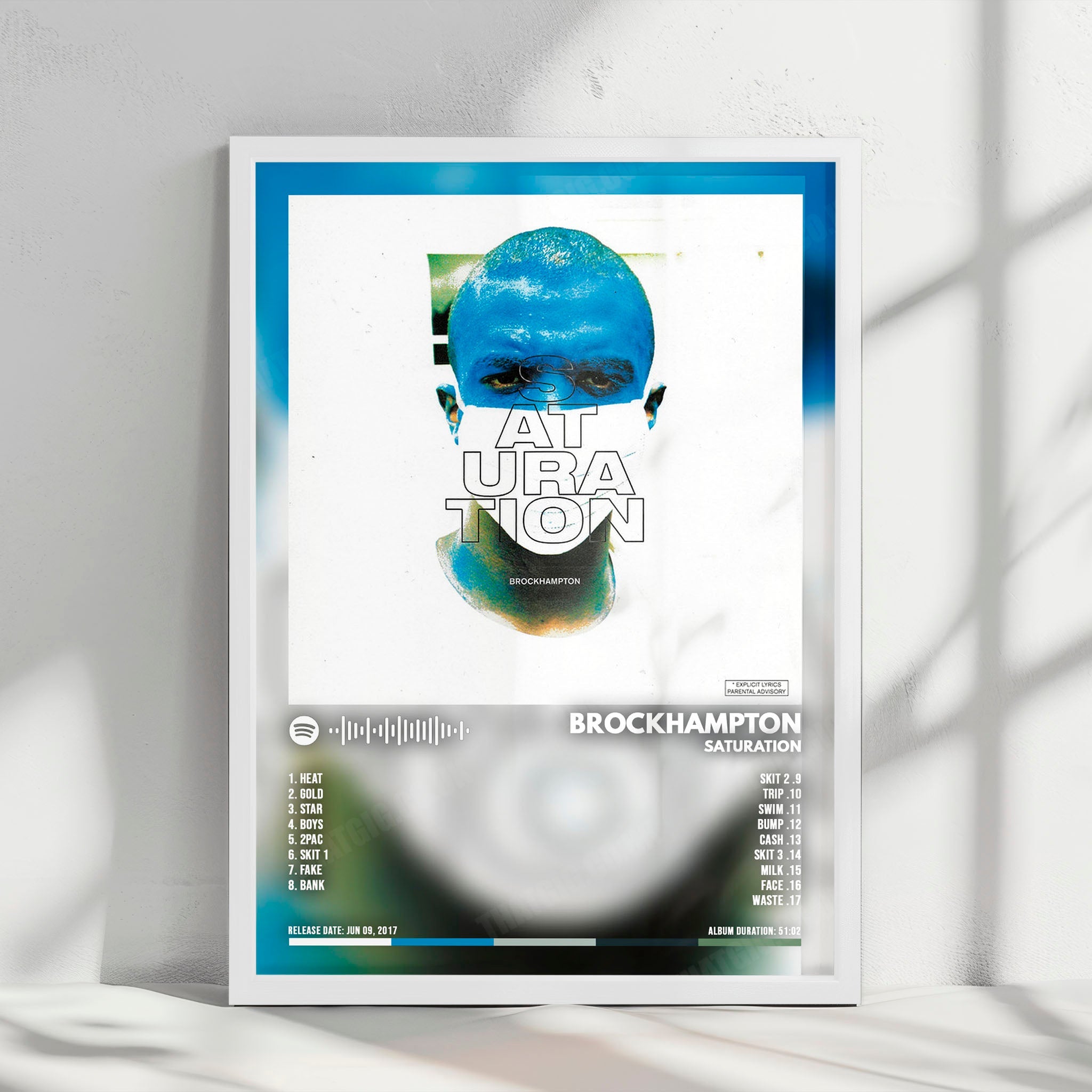 Brockhampton "Saturation" Album Cover Poster - with Complete Tracklist