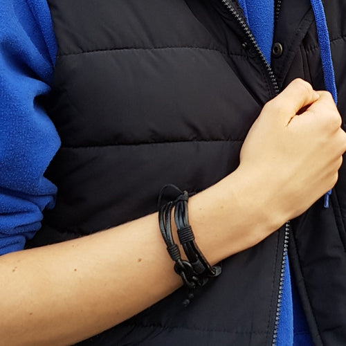 Black Men's Leather Knot Bracelet | Womans Bracelet | Inspired Creative Gifts