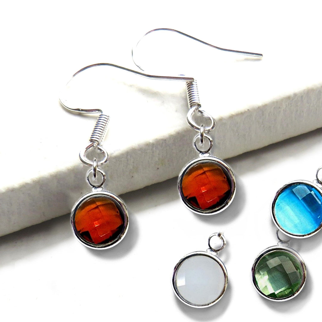 Birthstone Silver Drop Earrings - Birthday Earrings | Earrings | Inspired Creative Gifts