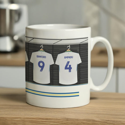 Leeds United Football Club Dressing Room Mug | Customise with Name and Shirt Number
