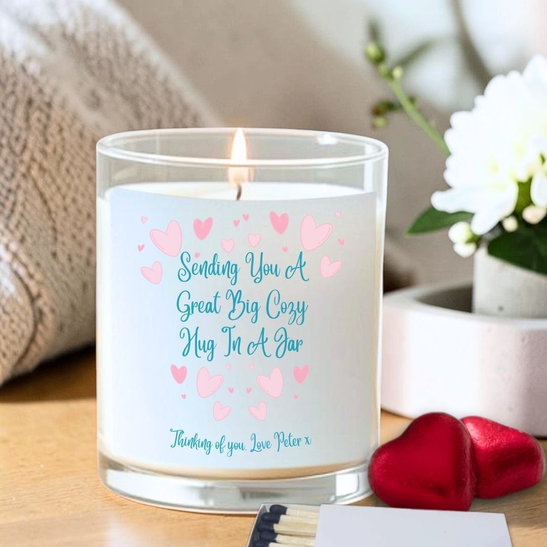 Sending You A Great Big Cozy  Hug In A Jar Candle Gift Set | Best Friend Gift