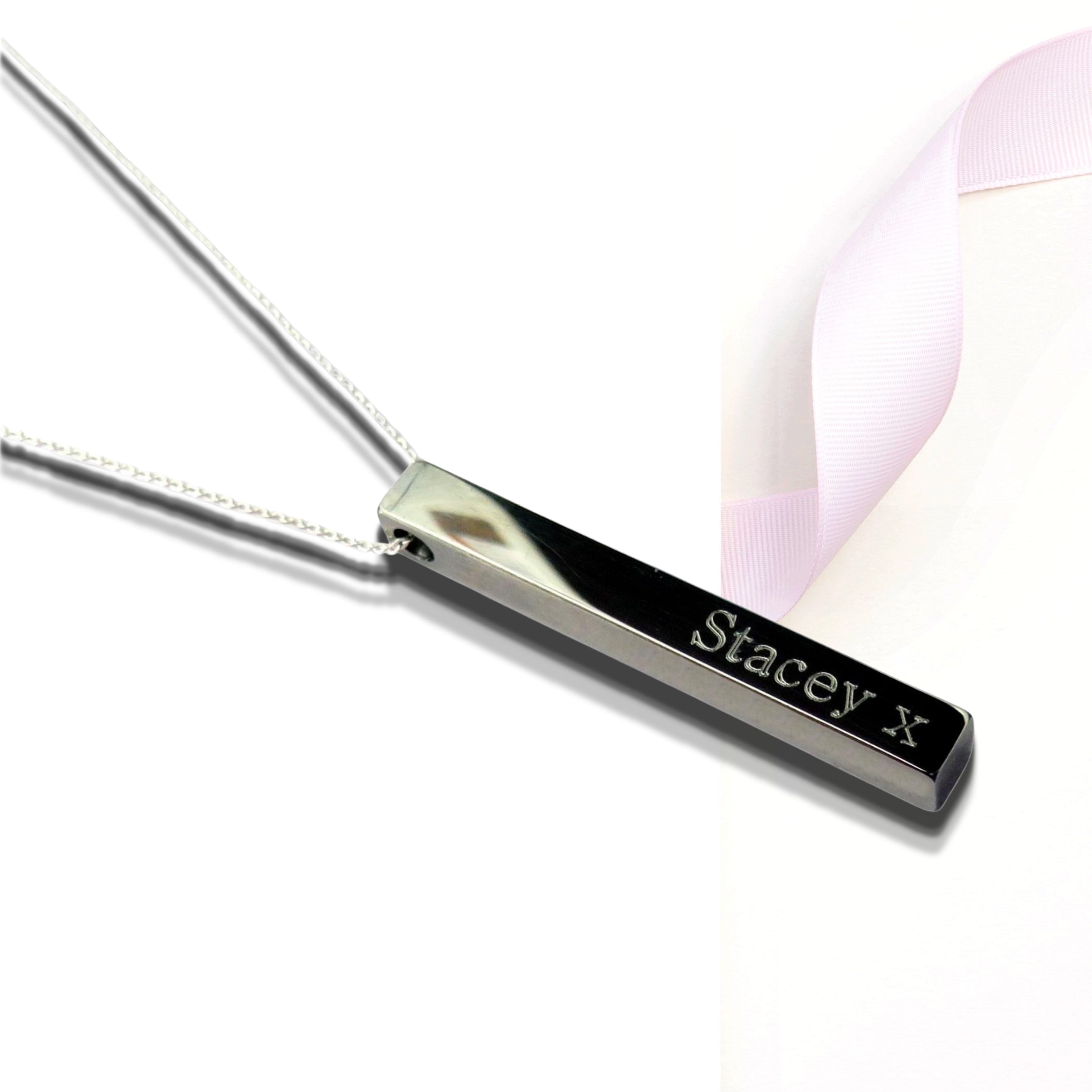 Personalised Wide Bar Engraved Necklace