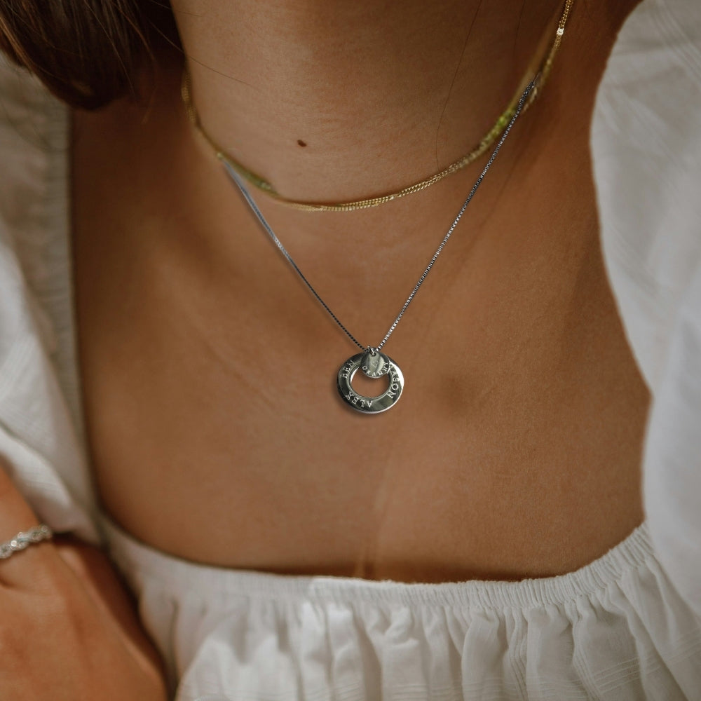 Personalised Infinity and Mini Disc Necklace | Woman's Necklace