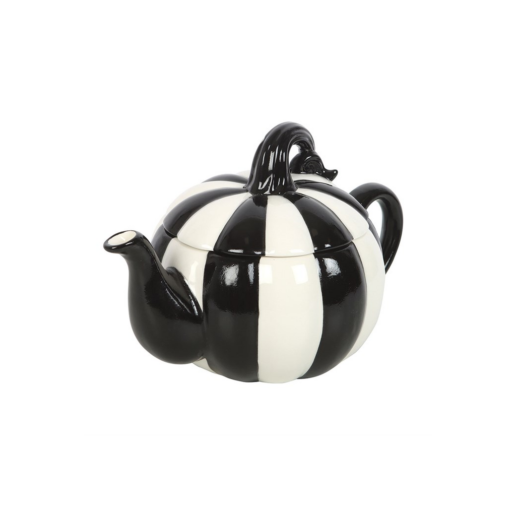 Black and White Striped Pumpkin Teapot | Tableware | Inspired Creative Gifts