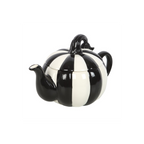 Black and White Striped Pumpkin Teapot | Tableware | Inspired Creative Gifts