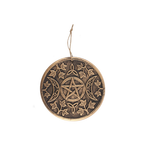 Bronze Terracotta Triple moon plaque | Sign