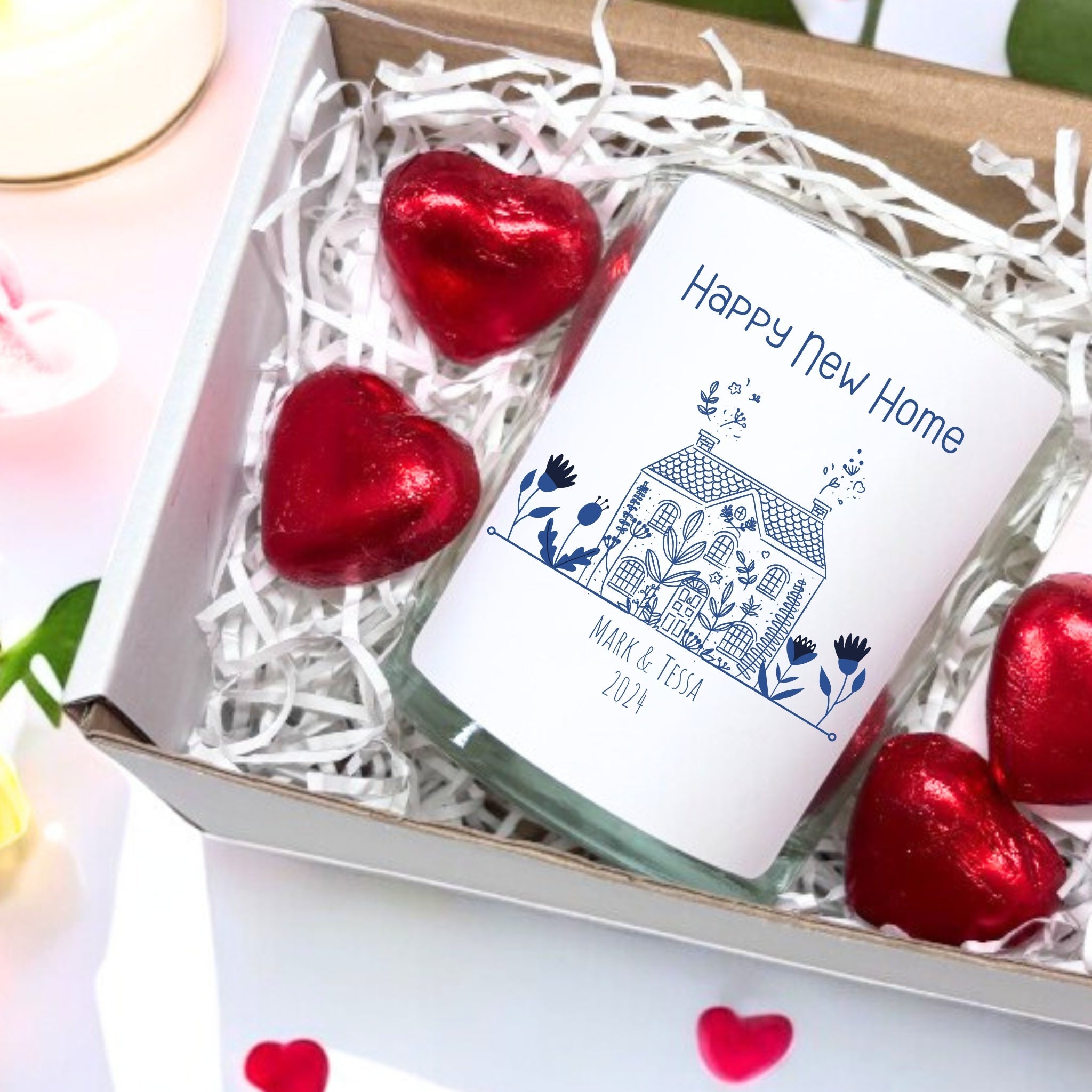 Personalised Happy New Home Candle Gift Set