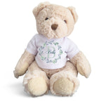 Personalised Luxury Teddy Bear with Blue & Green Floral T-Shirt | Baby Gifts