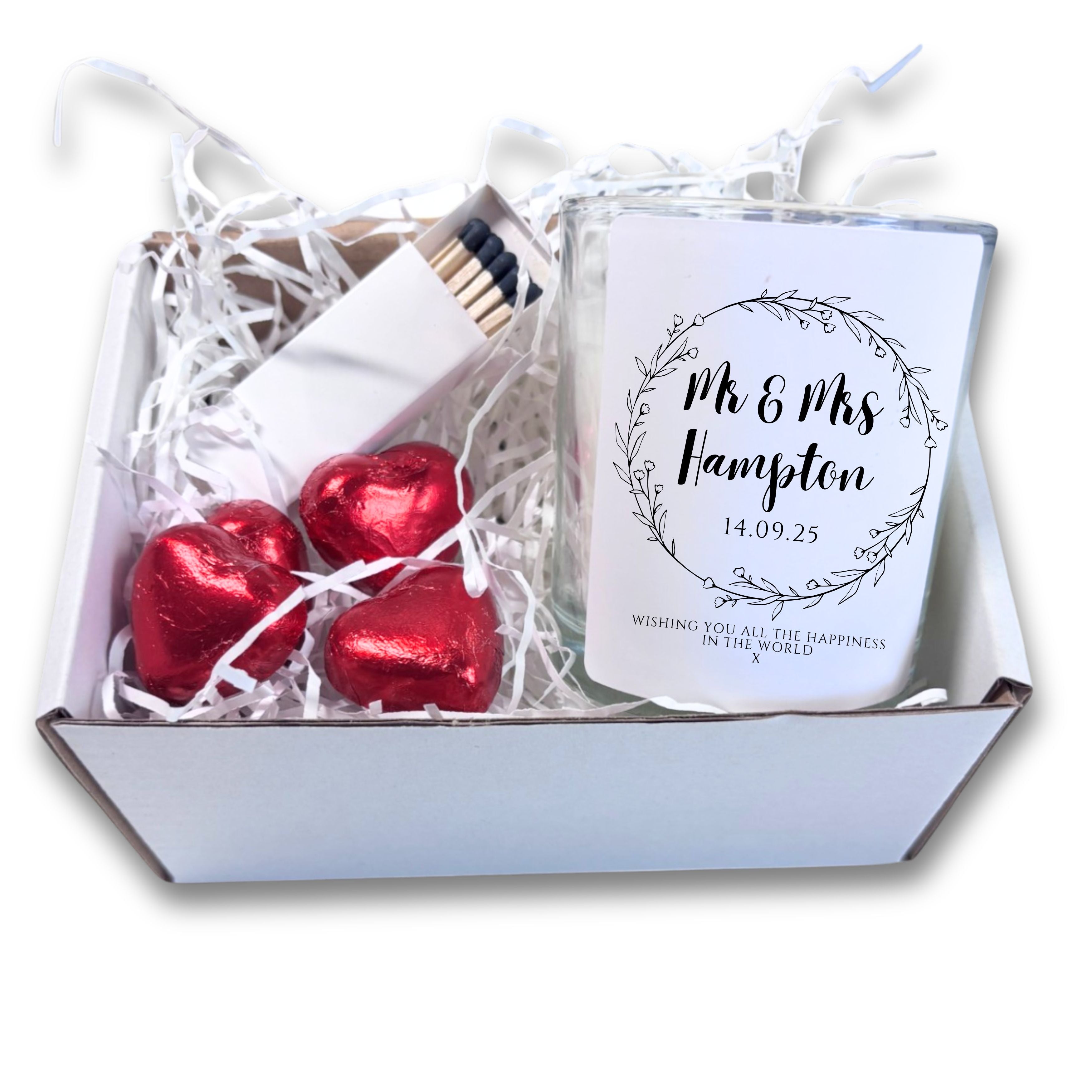 Personalised Wild Flower Wedding Candle Gift Set