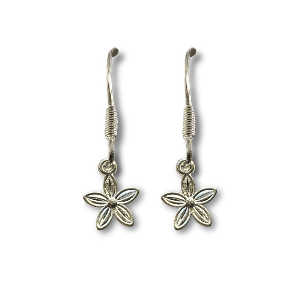 Happy Birthday Pink Flowers Gift Card & Dahlia Flower Drop Earrings