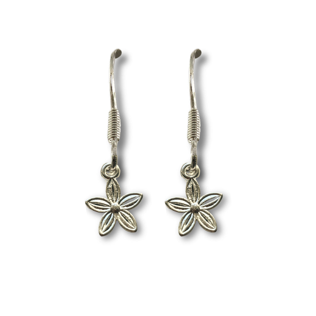 Happy Birthday Pink Flowers Gift Card & Dahlia Flower Drop Earrings