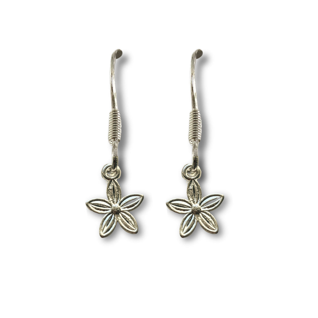 Happy Birthday Pink Flowers Gift Card & Dahlia Flower Drop Earrings