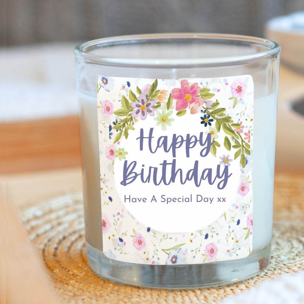 Pretty Flowers Happy Birthday Candle Gift Set | Birthday Gift Hamper for Friend