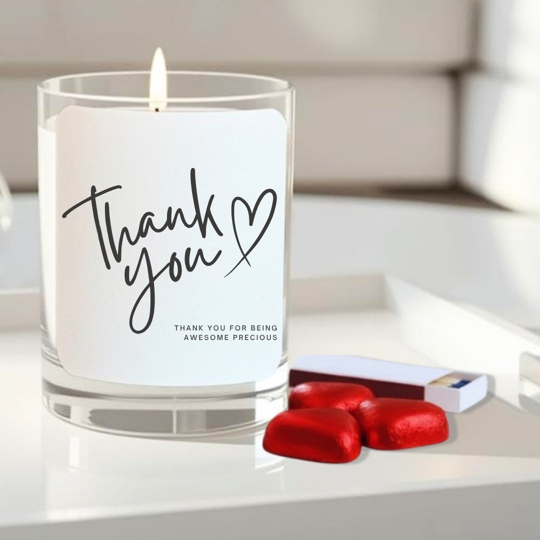 Personalised 'Thank You' Candle Gift Set: vanilla Scent