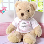 Personalised Luxury Teddy Bear with Pink Blossom T-Shirt | Baby Gifts | Inspired Creative Gifts