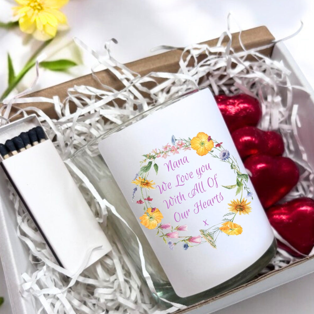Personalised Flower Circle Candle Gift Set | Mother's Day Gift