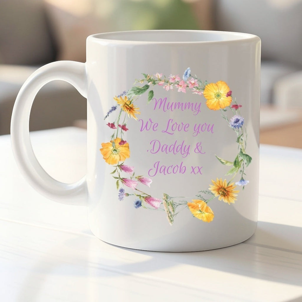 Personalised Colourful Flowers Mug | Ceramics | Mother's Day Gift