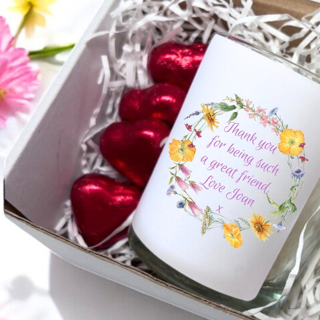 Personalised Flower Circle Candle Gift Set | Mother's Day Gift