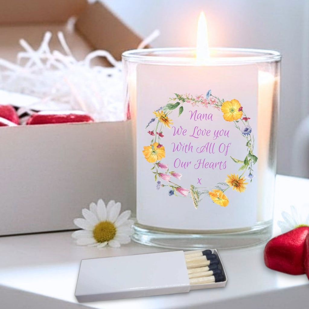 Personalised Flower Circle Candle Gift Set | Mother's Day Gift