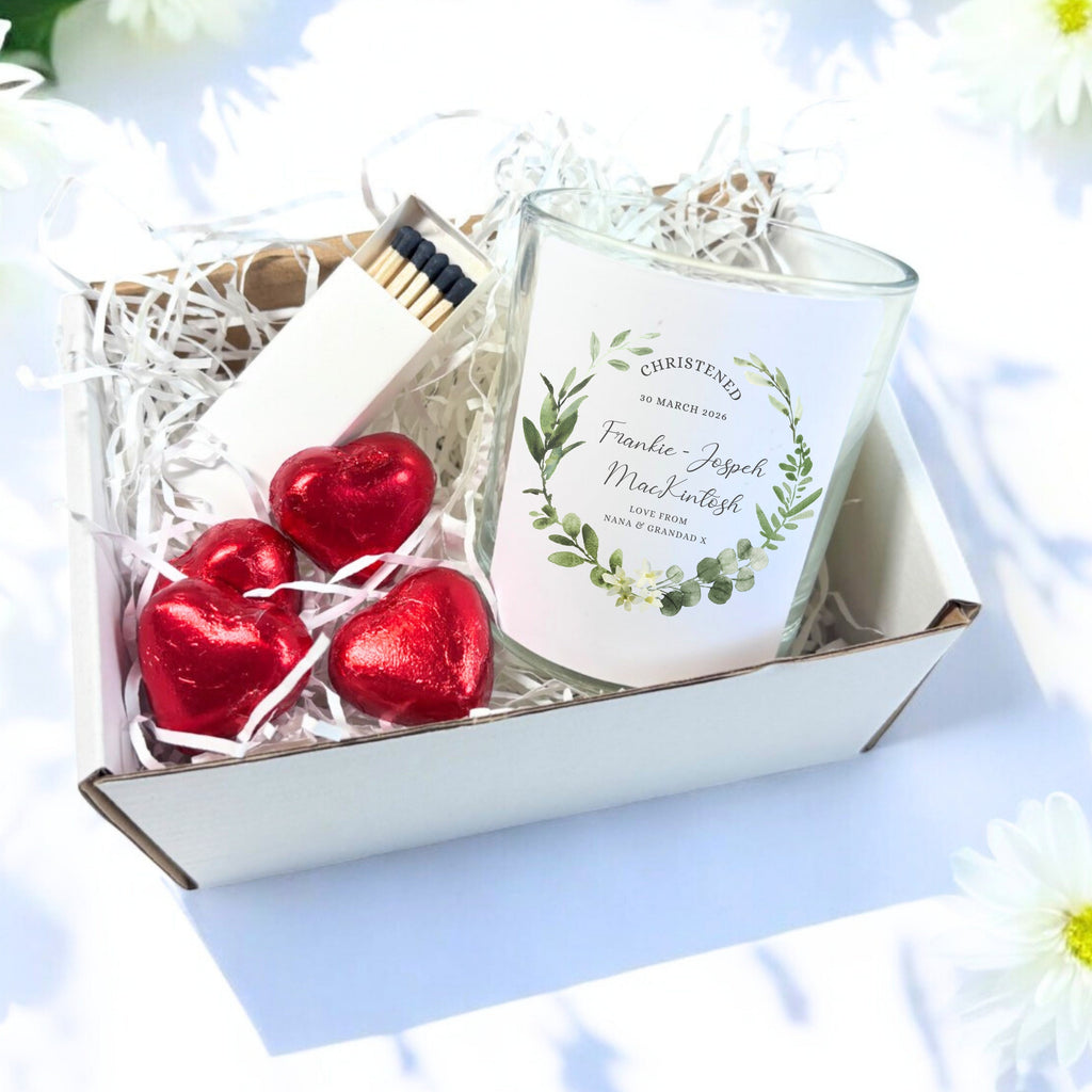 Personalised Christening Day Candle Gift Set