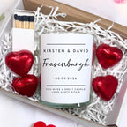 Personalised Black & White Wedding Day Candle Gift Set