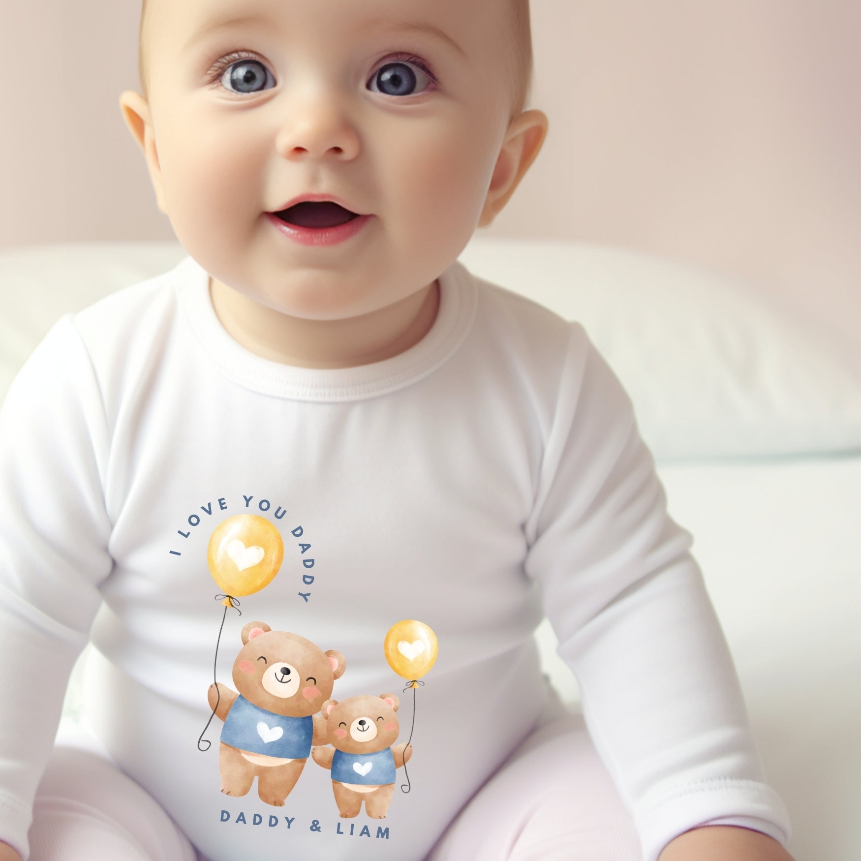 Personalised Daddy & Baby Bear Outfit: Bib, Vest, Grow